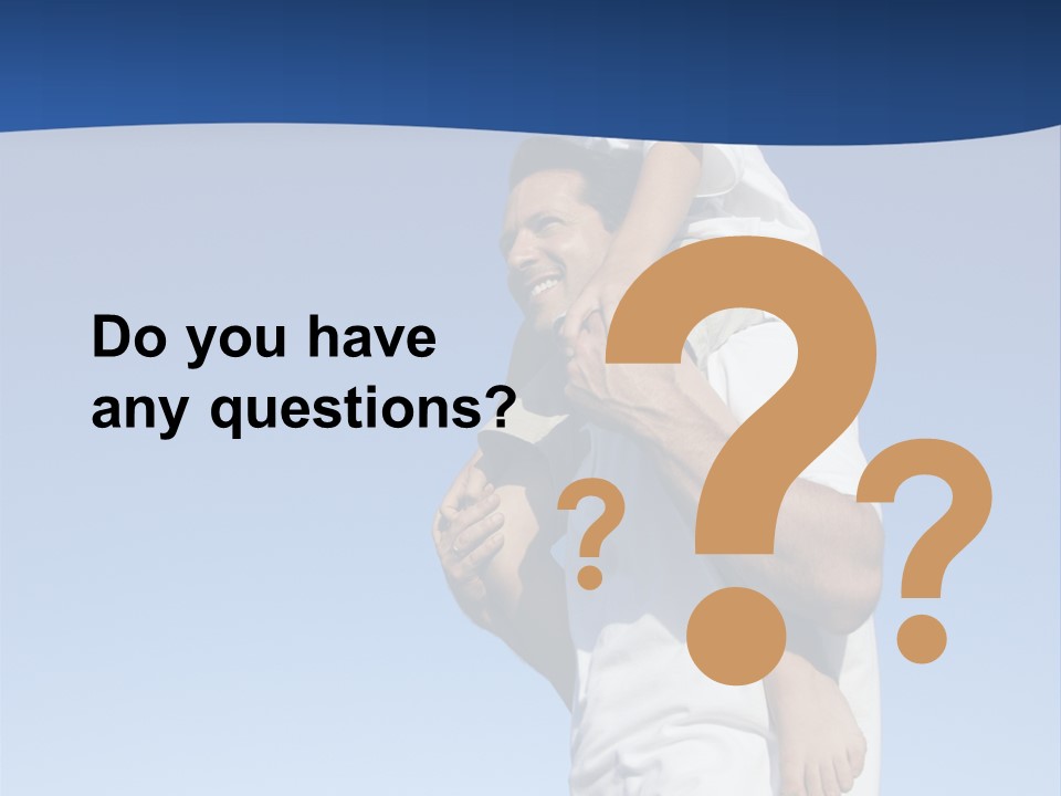 Caucasian Father With Pre-Teen On Shoulders On Beach. PowerPoint Template