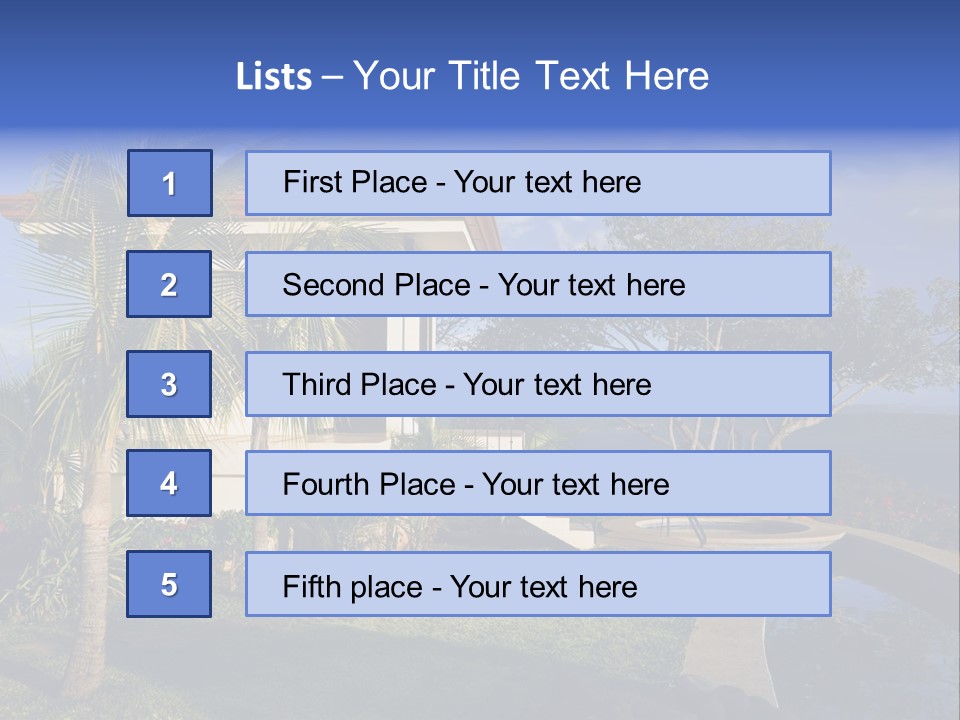 Tropical Getaway With A Commanding View Of The Ocean - Playa Hermosa, Costa Rica PowerPoint Template