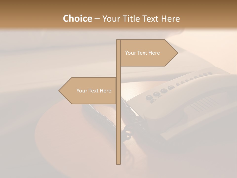 A Phone On A Table Next To A Bed PowerPoint Template