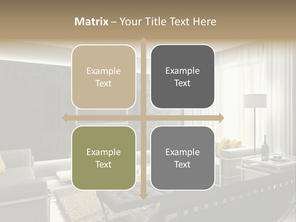 Modern Interior. 3D Render. Living-Room. Exclusive Design. PowerPoint Template