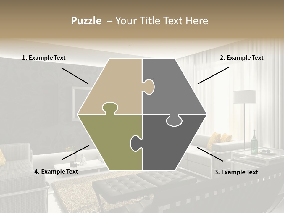 Modern Interior. 3D Render. Living-Room. Exclusive Design. PowerPoint Template