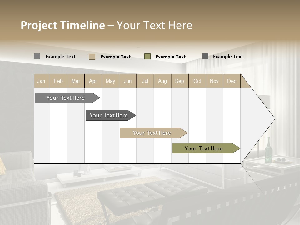 Modern Interior. 3D Render. Living-Room. Exclusive Design. PowerPoint Template