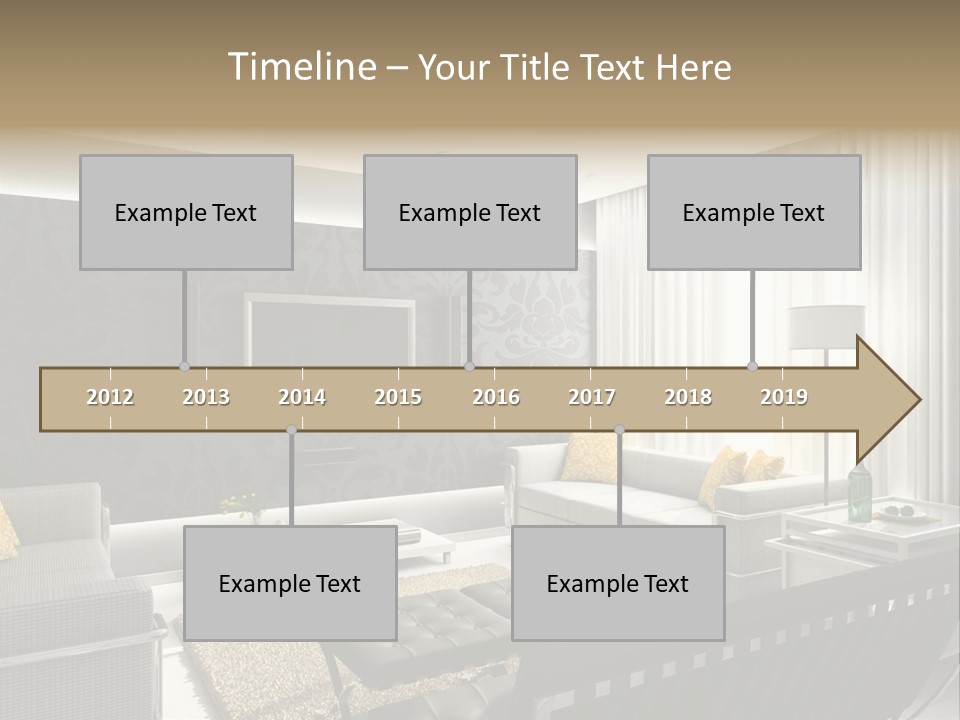 Modern Interior. 3D Render. Living-Room. Exclusive Design. PowerPoint Template