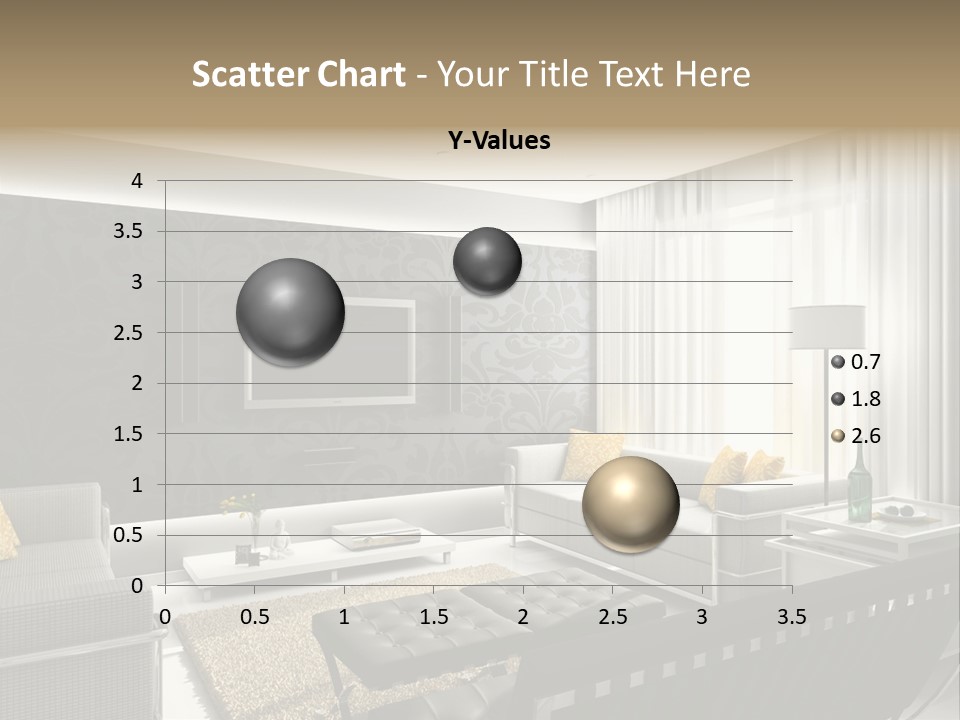 Modern Interior. 3D Render. Living-Room. Exclusive Design. PowerPoint Template