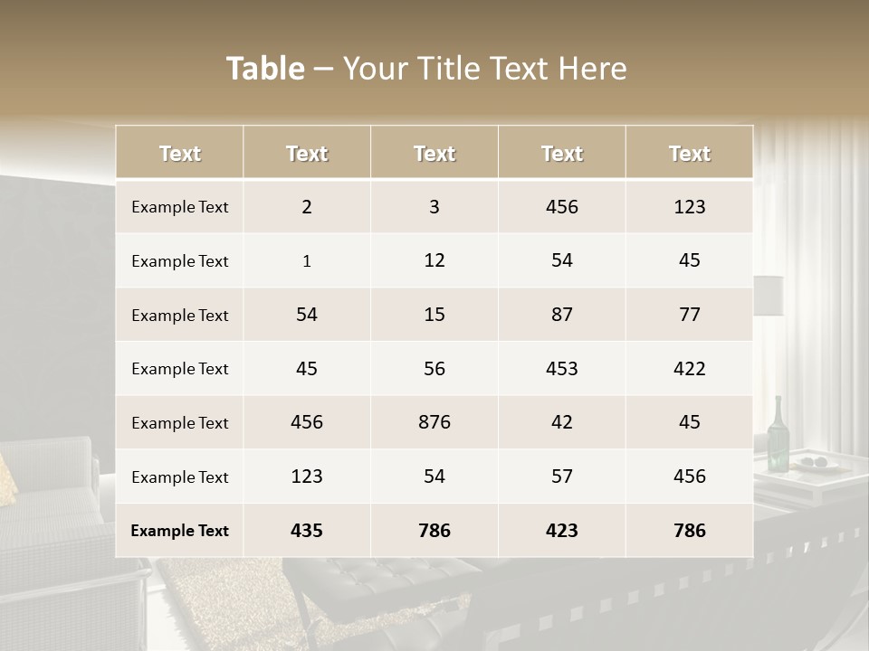 Modern Interior. 3D Render. Living-Room. Exclusive Design. PowerPoint Template