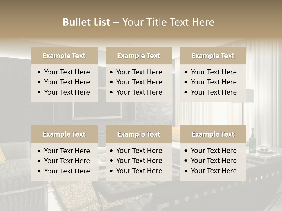 Modern Interior. 3D Render. Living-Room. Exclusive Design. PowerPoint Template