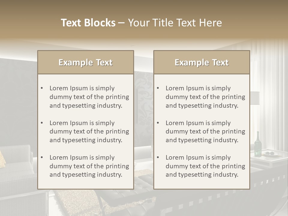 Modern Interior. 3D Render. Living-Room. Exclusive Design. PowerPoint Template