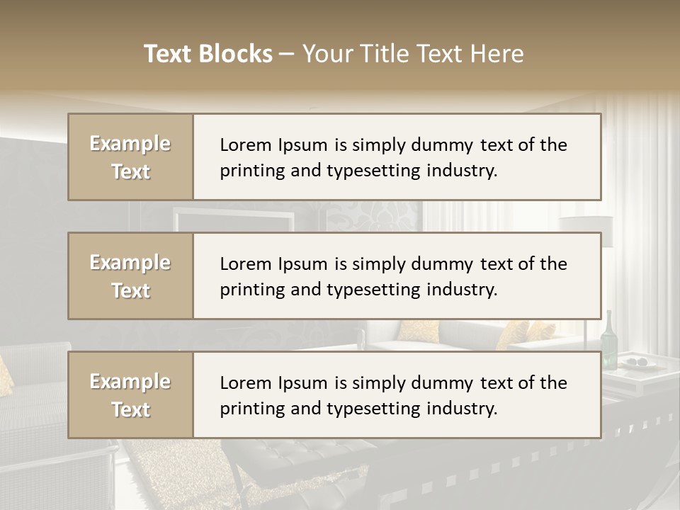 Modern Interior. 3D Render. Living-Room. Exclusive Design. PowerPoint Template