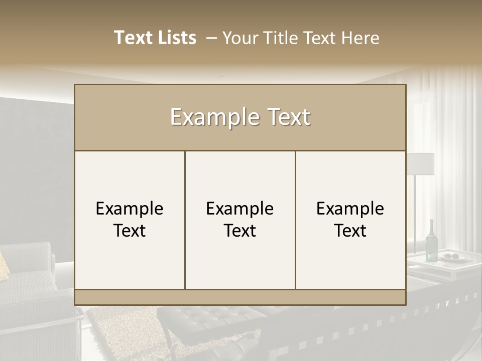 Modern Interior. 3D Render. Living-Room. Exclusive Design. PowerPoint Template
