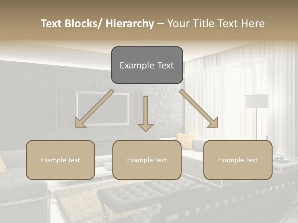 Modern Interior. 3D Render. Living-Room. Exclusive Design. PowerPoint Template