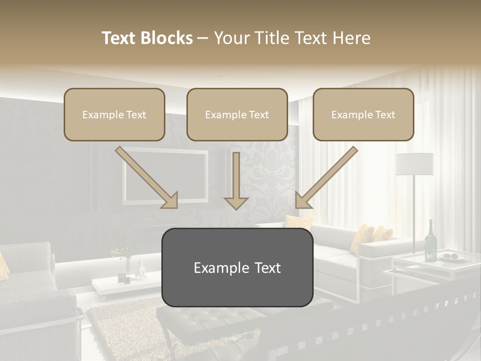 Modern Interior. 3D Render. Living-Room. Exclusive Design. PowerPoint Template