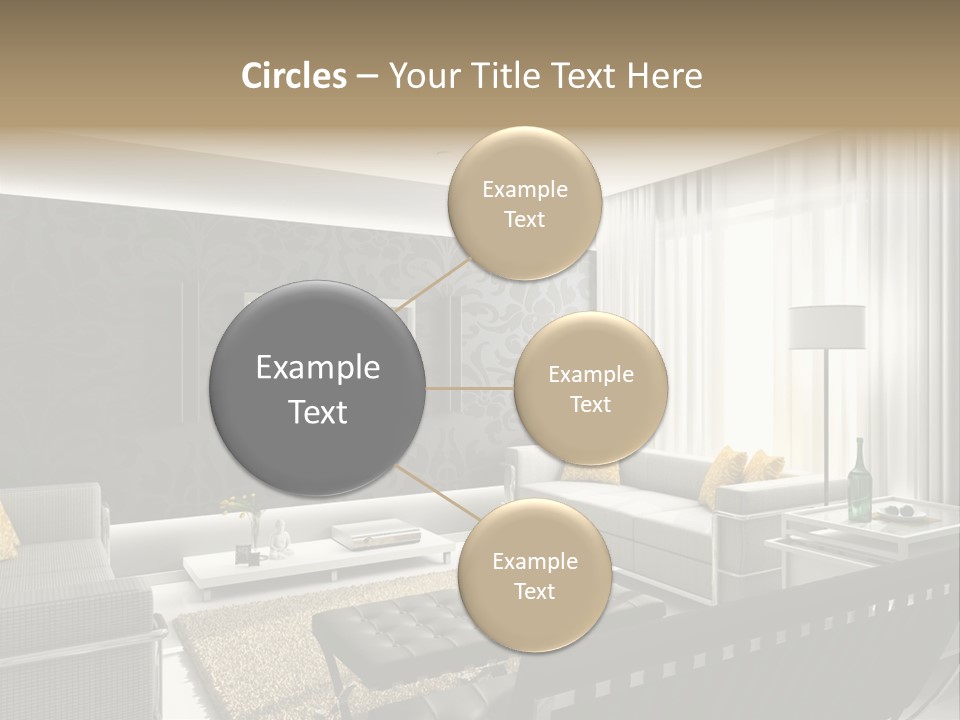 Modern Interior. 3D Render. Living-Room. Exclusive Design. PowerPoint Template