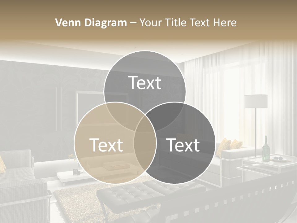 Modern Interior. 3D Render. Living-Room. Exclusive Design. PowerPoint Template