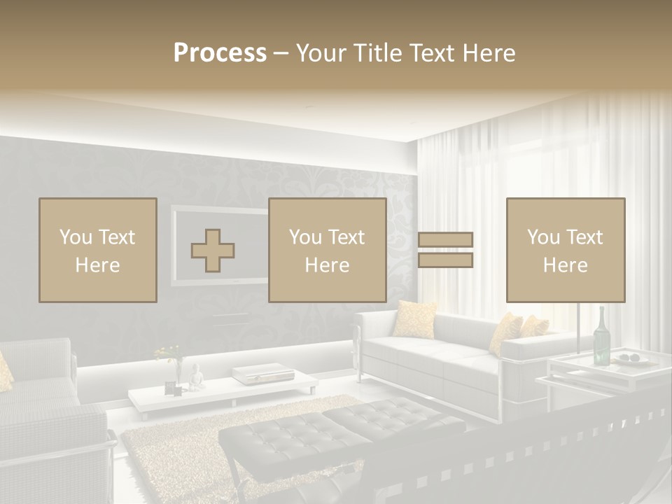 Modern Interior. 3D Render. Living-Room. Exclusive Design. PowerPoint Template