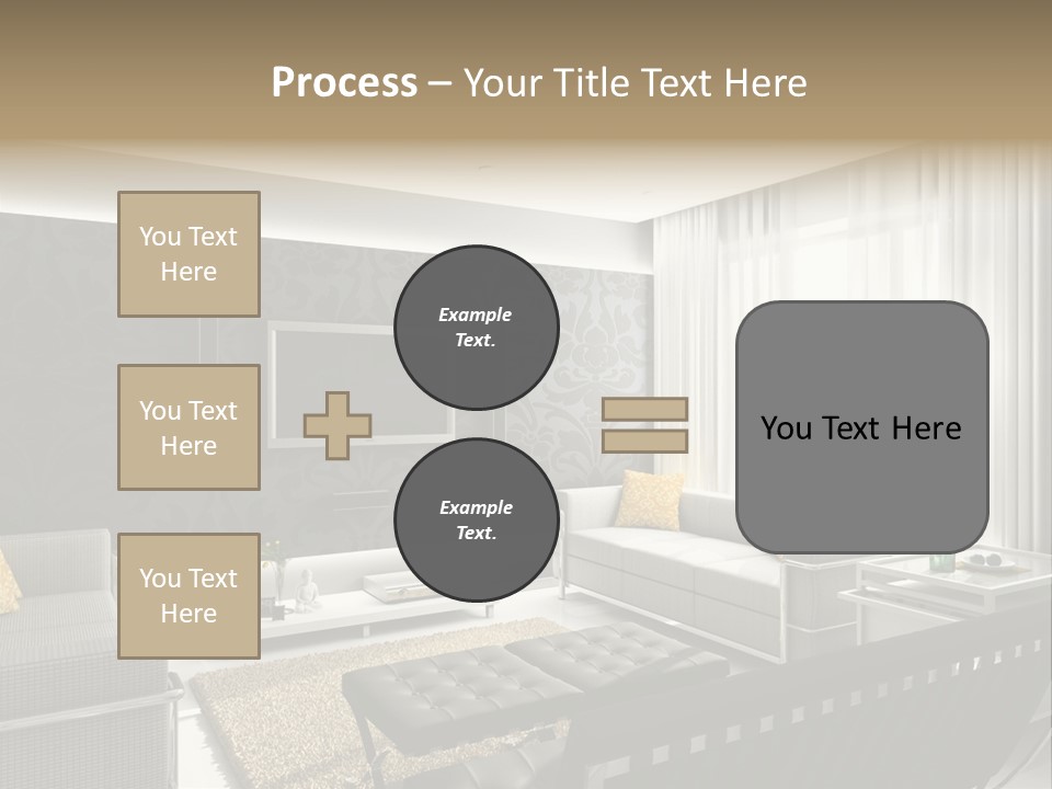Modern Interior. 3D Render. Living-Room. Exclusive Design. PowerPoint Template