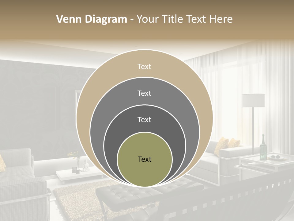 Modern Interior. 3D Render. Living-Room. Exclusive Design. PowerPoint Template