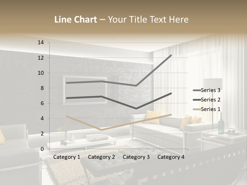 Modern Interior. 3D Render. Living-Room. Exclusive Design. PowerPoint Template