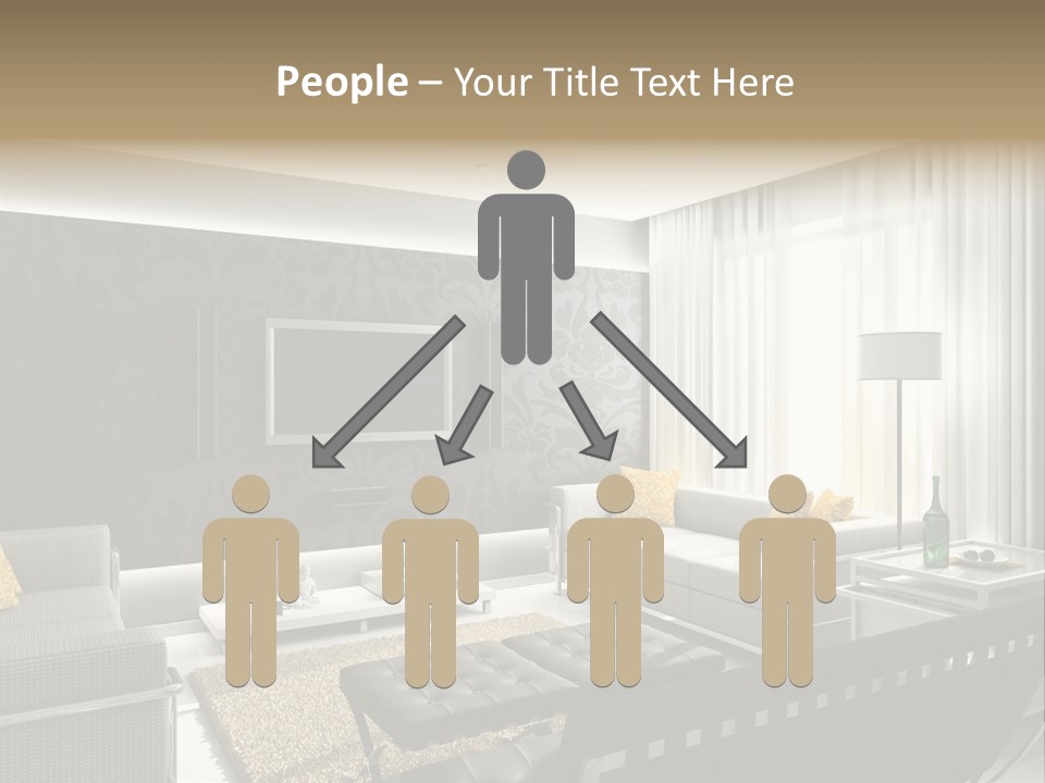 Modern Interior. 3D Render. Living-Room. Exclusive Design. PowerPoint Template