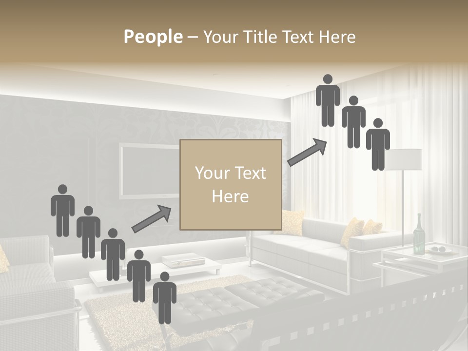 Modern Interior. 3D Render. Living-Room. Exclusive Design. PowerPoint Template