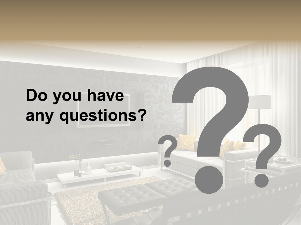 Modern Interior. 3D Render. Living-Room. Exclusive Design. PowerPoint Template