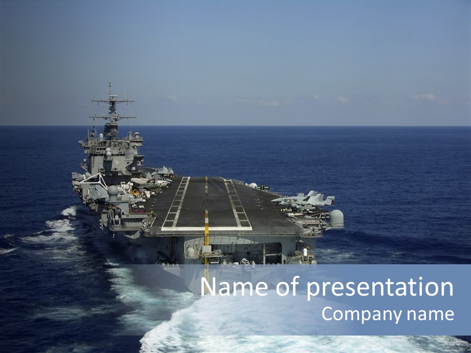 A Striking Image Of A Nuclear Powered Aircraft Carrier PowerPoint Template