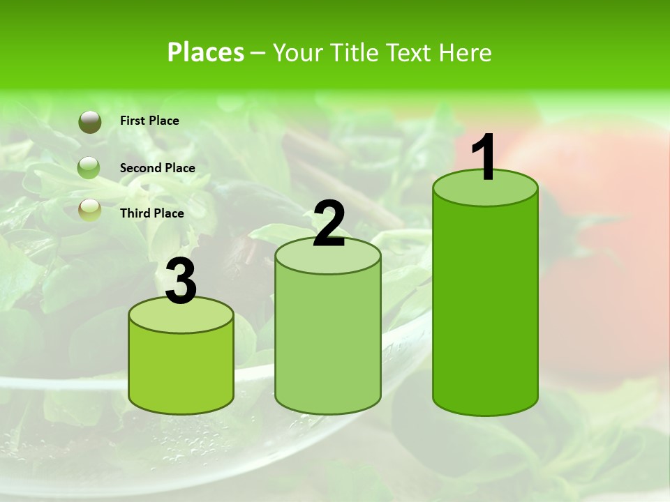 A Salad With Lettuce And Tomatoes On A Table PowerPoint Template