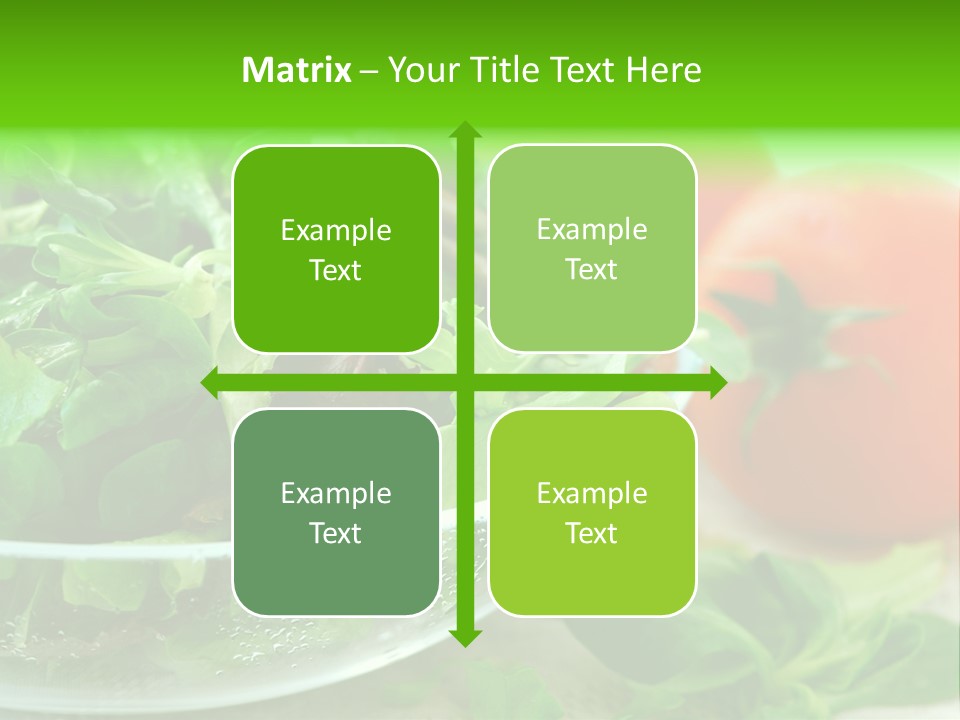 A Salad With Lettuce And Tomatoes On A Table PowerPoint Template