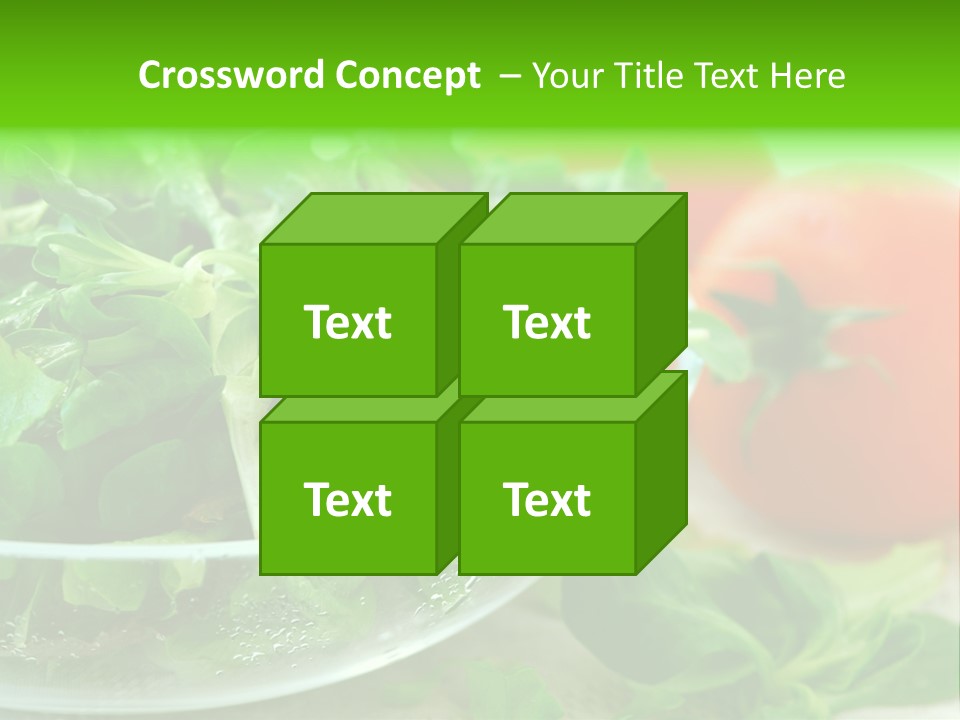 A Salad With Lettuce And Tomatoes On A Table PowerPoint Template