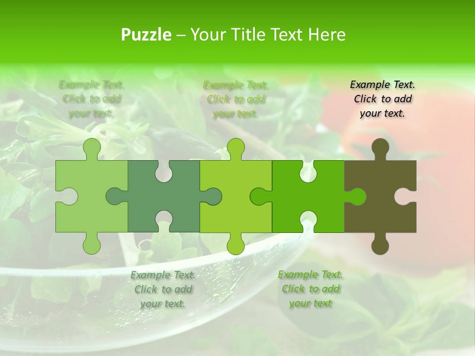 A Salad With Lettuce And Tomatoes On A Table PowerPoint Template