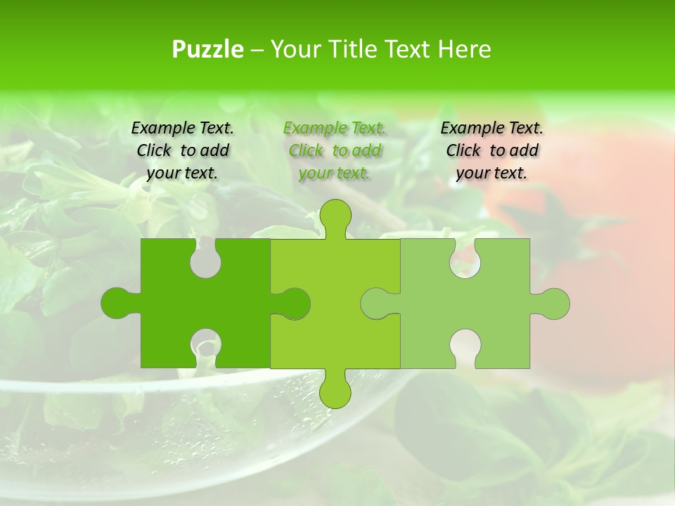 A Salad With Lettuce And Tomatoes On A Table PowerPoint Template