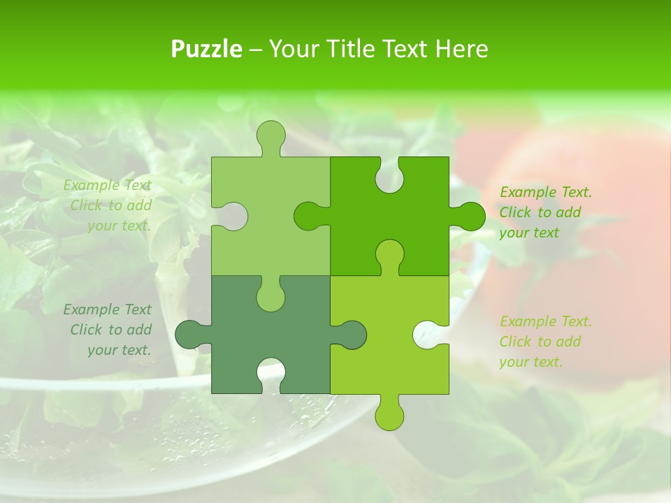 A Salad With Lettuce And Tomatoes On A Table PowerPoint Template