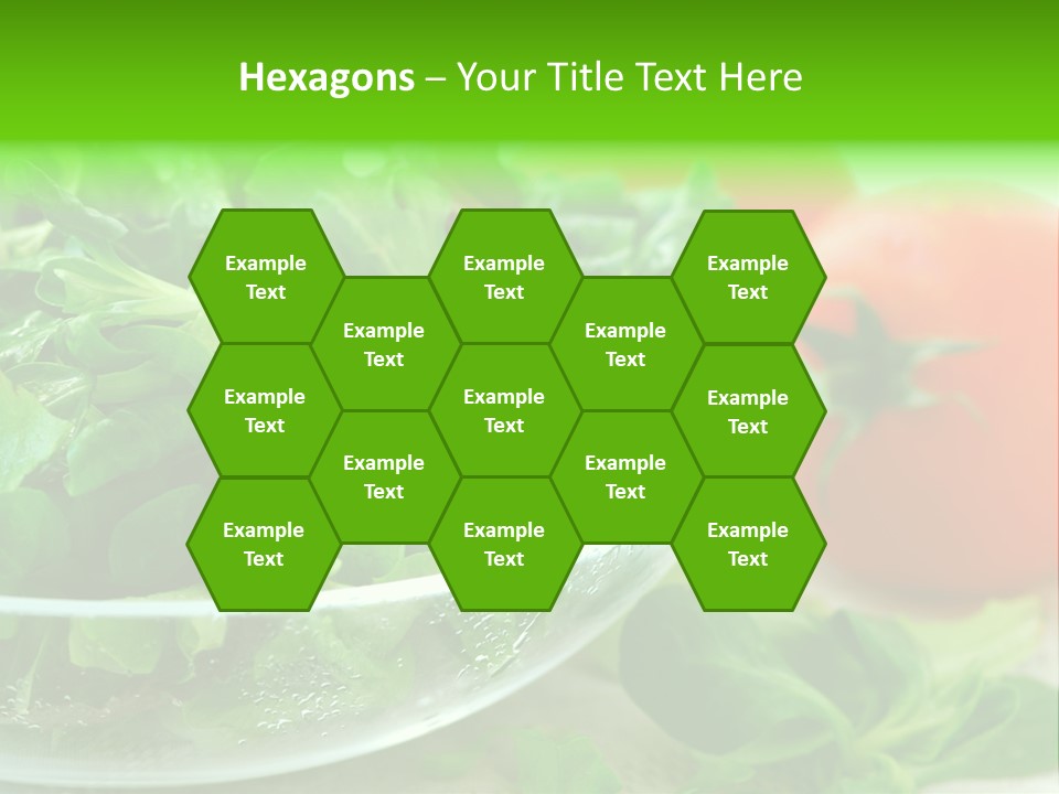 A Salad With Lettuce And Tomatoes On A Table PowerPoint Template