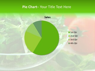 A Salad With Lettuce And Tomatoes On A Table PowerPoint Template