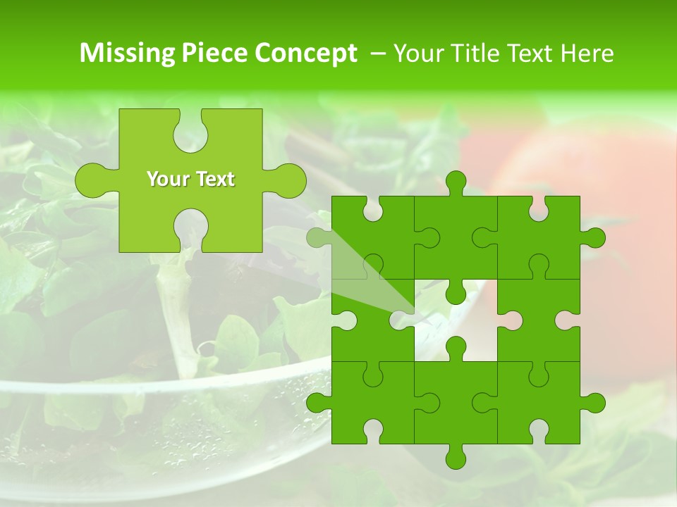 A Salad With Lettuce And Tomatoes On A Table PowerPoint Template