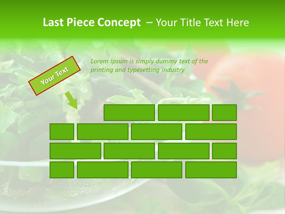 A Salad With Lettuce And Tomatoes On A Table PowerPoint Template