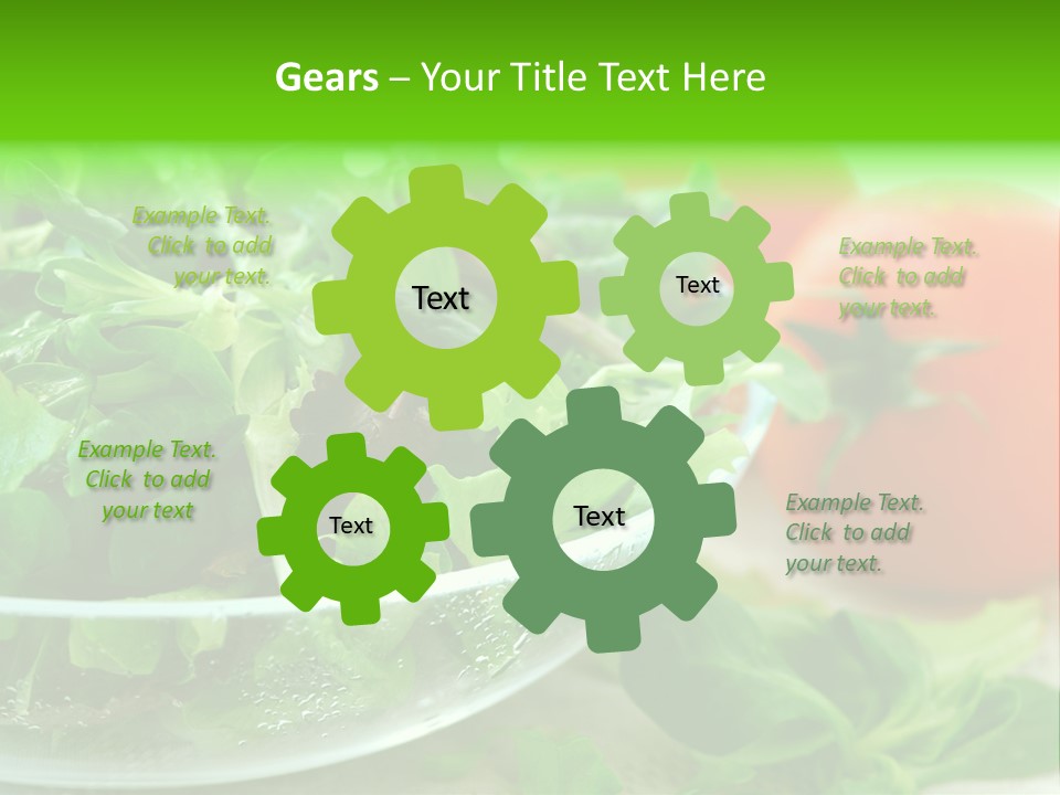 A Salad With Lettuce And Tomatoes On A Table PowerPoint Template