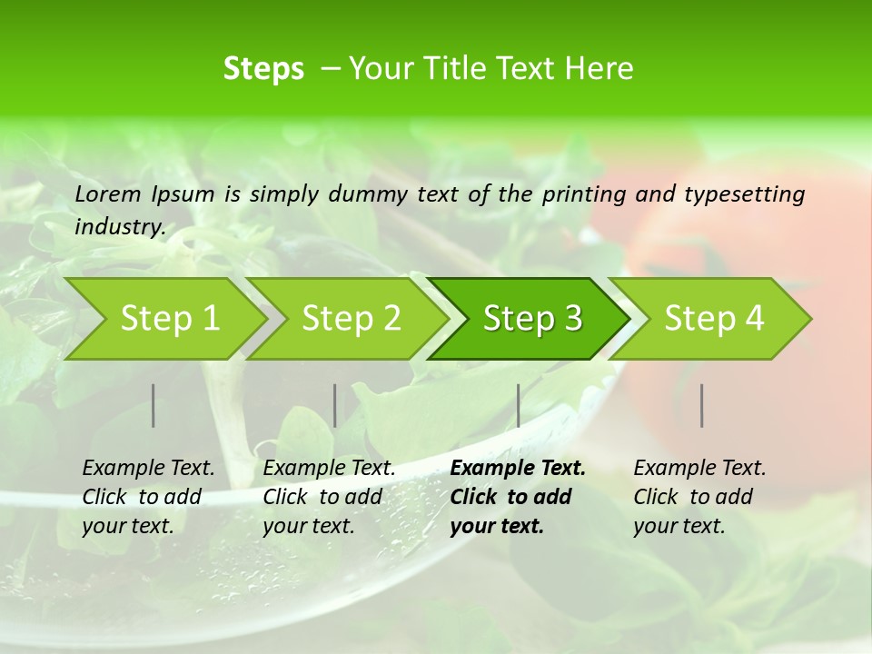 A Salad With Lettuce And Tomatoes On A Table PowerPoint Template