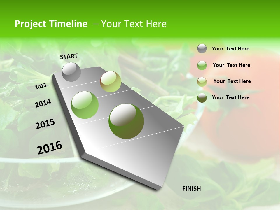 A Salad With Lettuce And Tomatoes On A Table PowerPoint Template