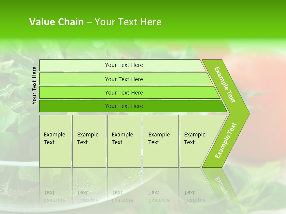 A Salad With Lettuce And Tomatoes On A Table PowerPoint Template