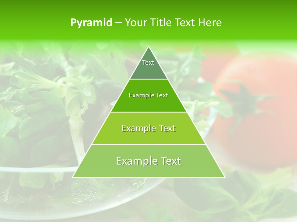 A Salad With Lettuce And Tomatoes On A Table PowerPoint Template