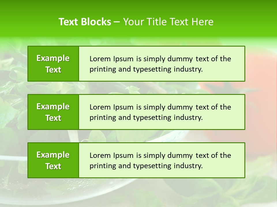 A Salad With Lettuce And Tomatoes On A Table PowerPoint Template