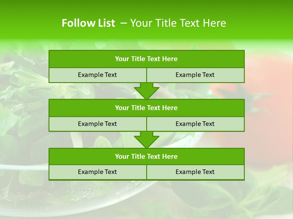 A Salad With Lettuce And Tomatoes On A Table PowerPoint Template