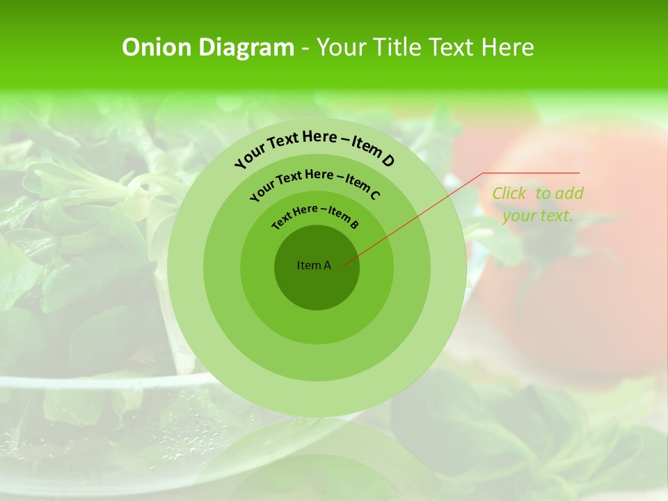 A Salad With Lettuce And Tomatoes On A Table PowerPoint Template