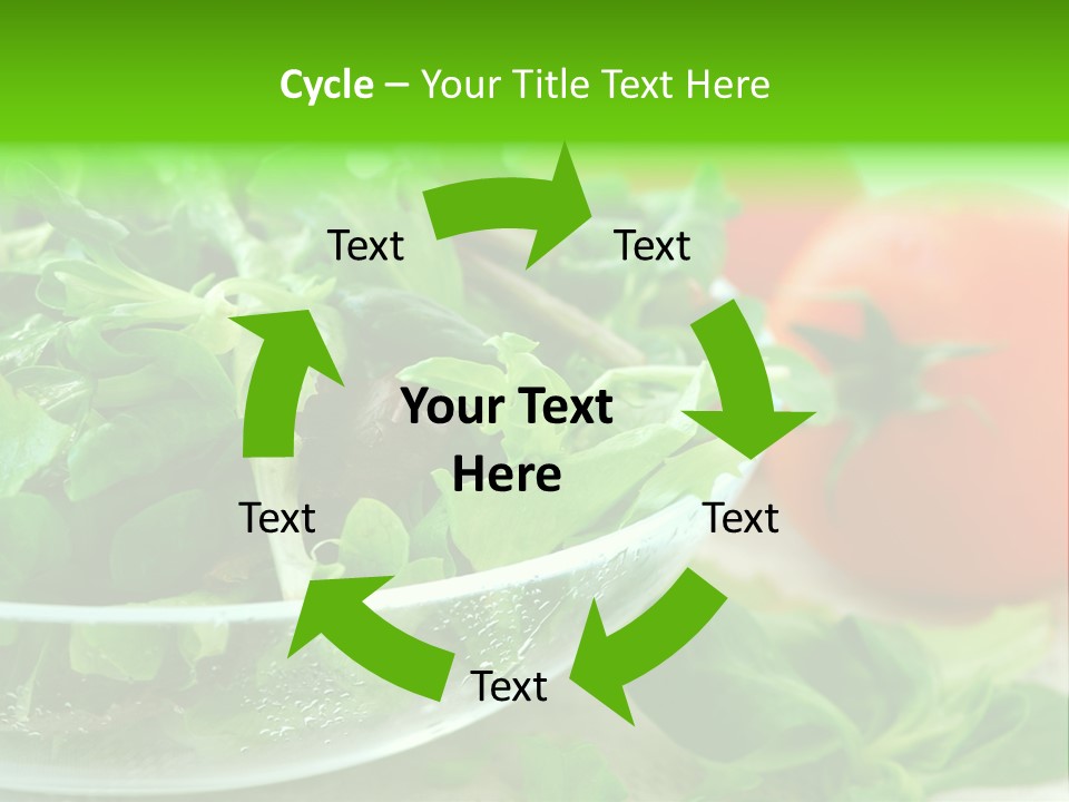 A Salad With Lettuce And Tomatoes On A Table PowerPoint Template