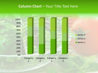 A Salad With Lettuce And Tomatoes On A Table PowerPoint Template