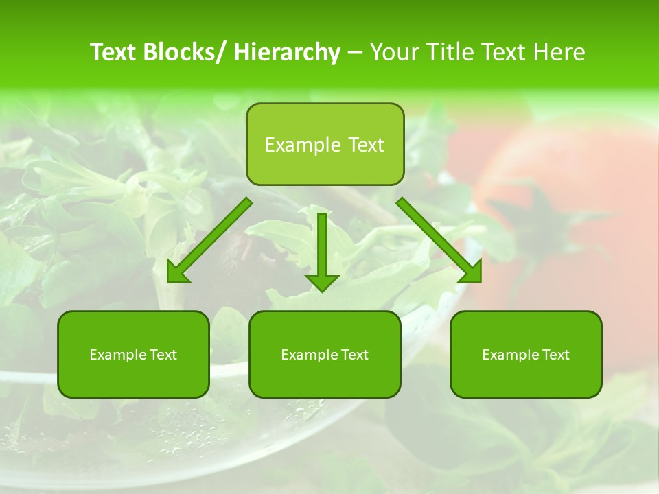 A Salad With Lettuce And Tomatoes On A Table PowerPoint Template