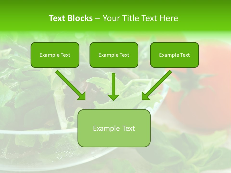 A Salad With Lettuce And Tomatoes On A Table PowerPoint Template