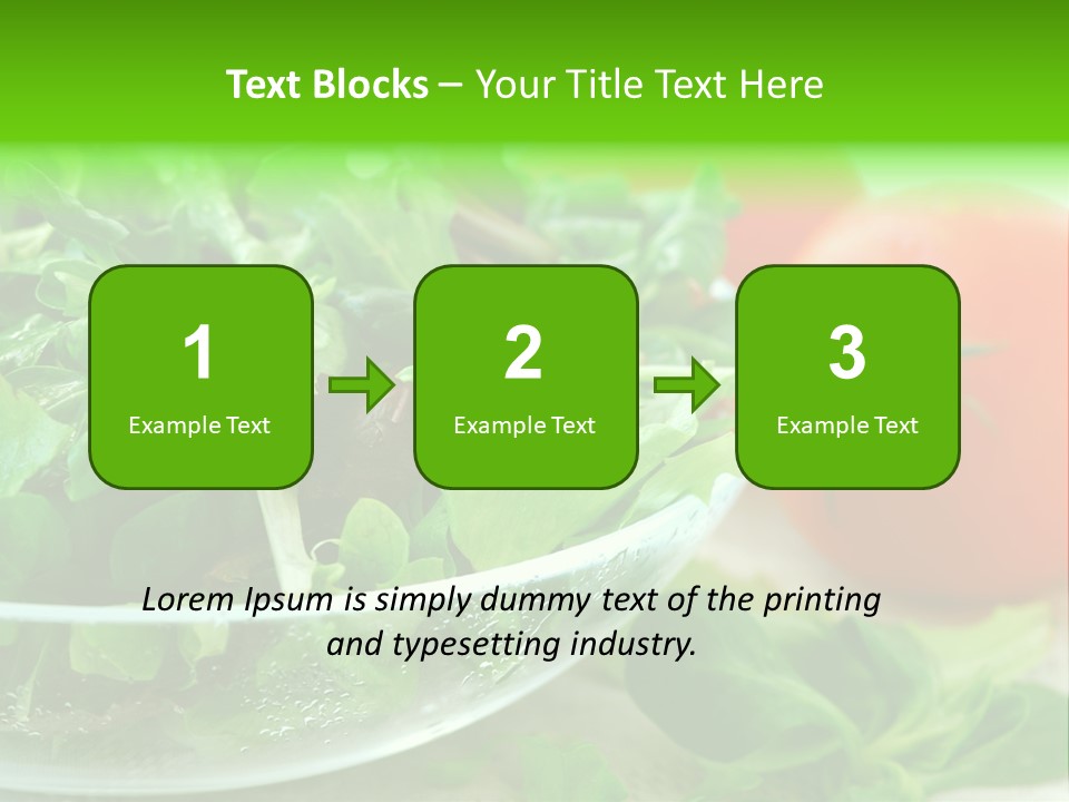 A Salad With Lettuce And Tomatoes On A Table PowerPoint Template