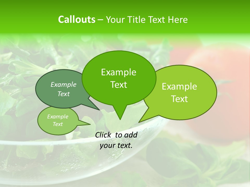 A Salad With Lettuce And Tomatoes On A Table PowerPoint Template