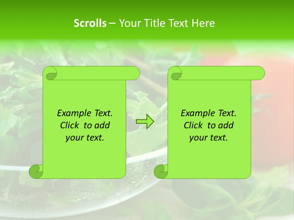 A Salad With Lettuce And Tomatoes On A Table PowerPoint Template
